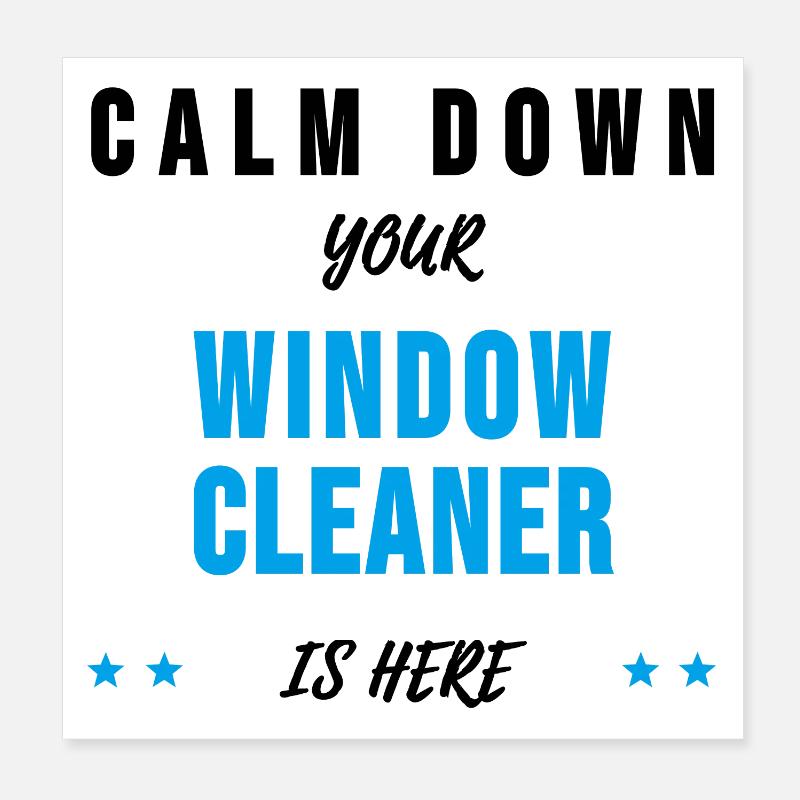 Fensterputzer Gebäudereiniger Sprüche Geschenk Poster 20x20 cm