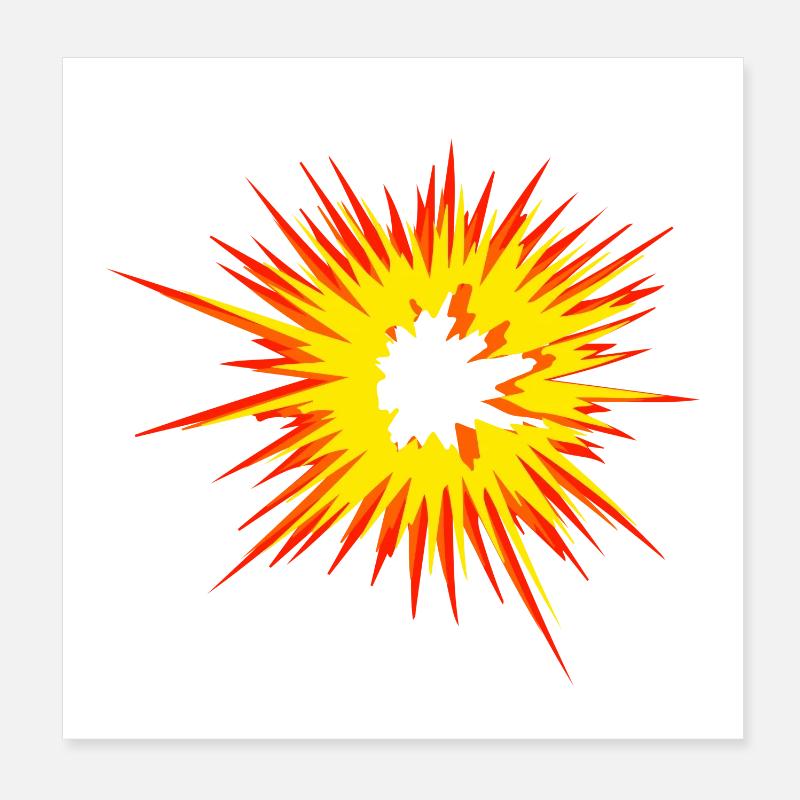 Explosion Star Flame Poster 8" x 8" (20x20 cm)