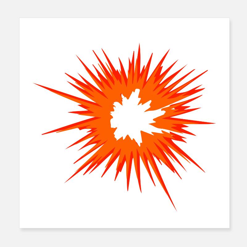Explosion Star Flame Celebration Fireball Poster 8" x 8" (20x20 cm)