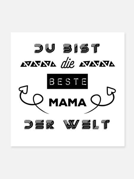 Du bist die beste mama der Welt - Poster 20x20 cm - Weiß - Vorne