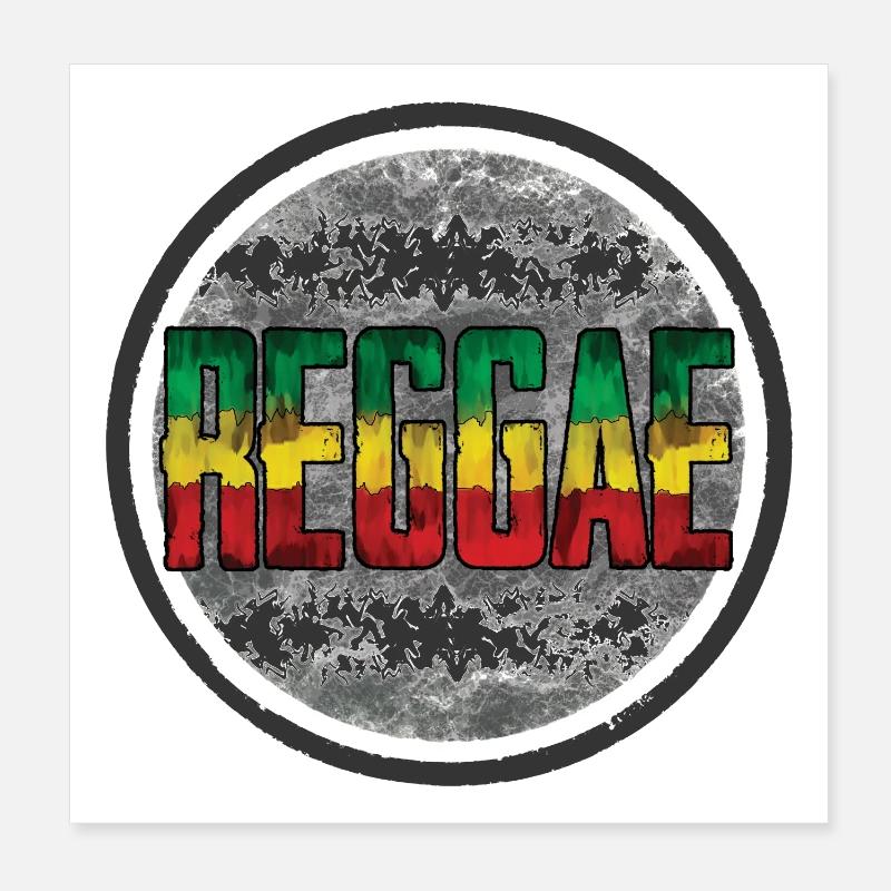 Rainbow Rasta Peace Symbol Poster 8" x 8" (20x20 cm)