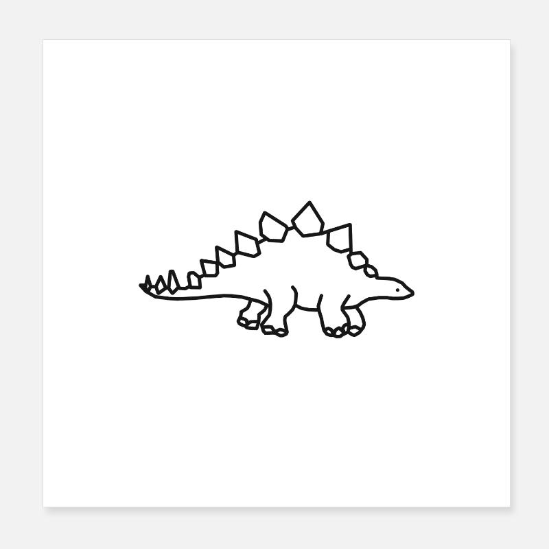 dinosaure - Poster 20 x 20 cm - blanc