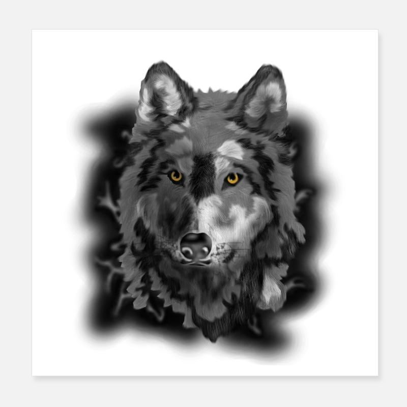 wolf Poster 8" x 8" (20x20 cm)