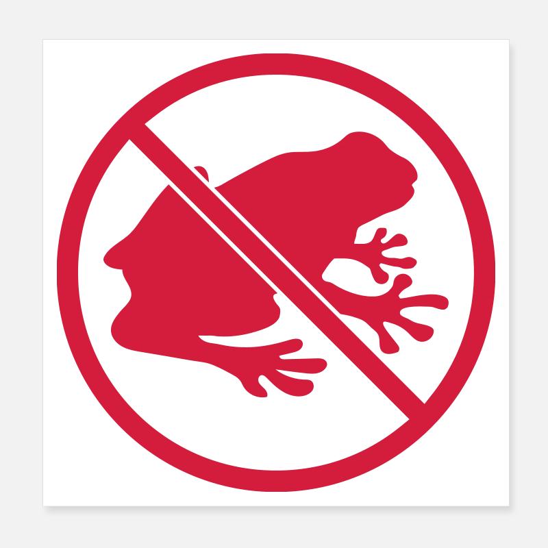 aucun kroete zone grenouille interdit schild silhouett Poster 20 x 20 cm