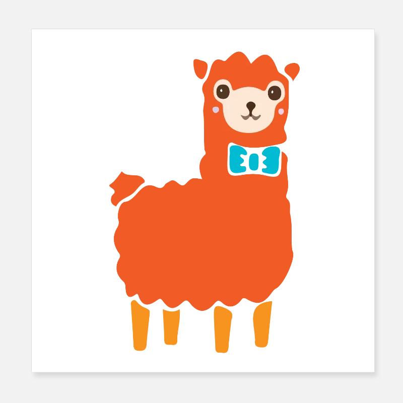 Alpaca Poster 8" x 8" (20x20 cm)