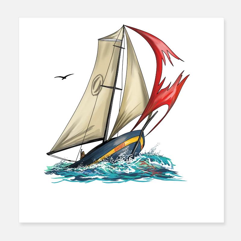 yacht Poster 8" x 8" (20x20 cm)