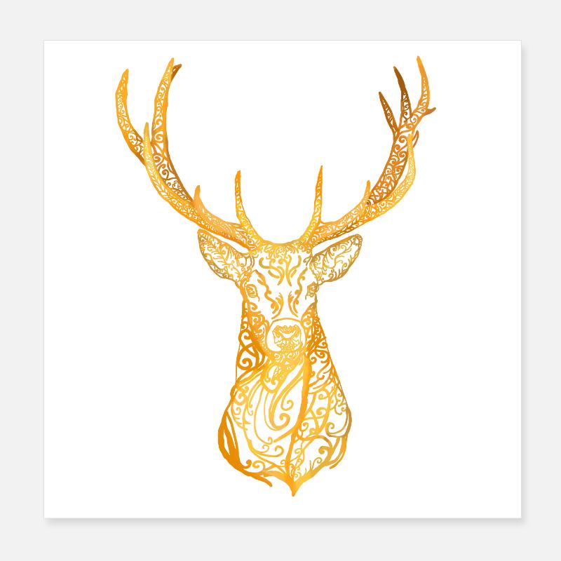 Deer head Poster 8" x 8" (20x20 cm)