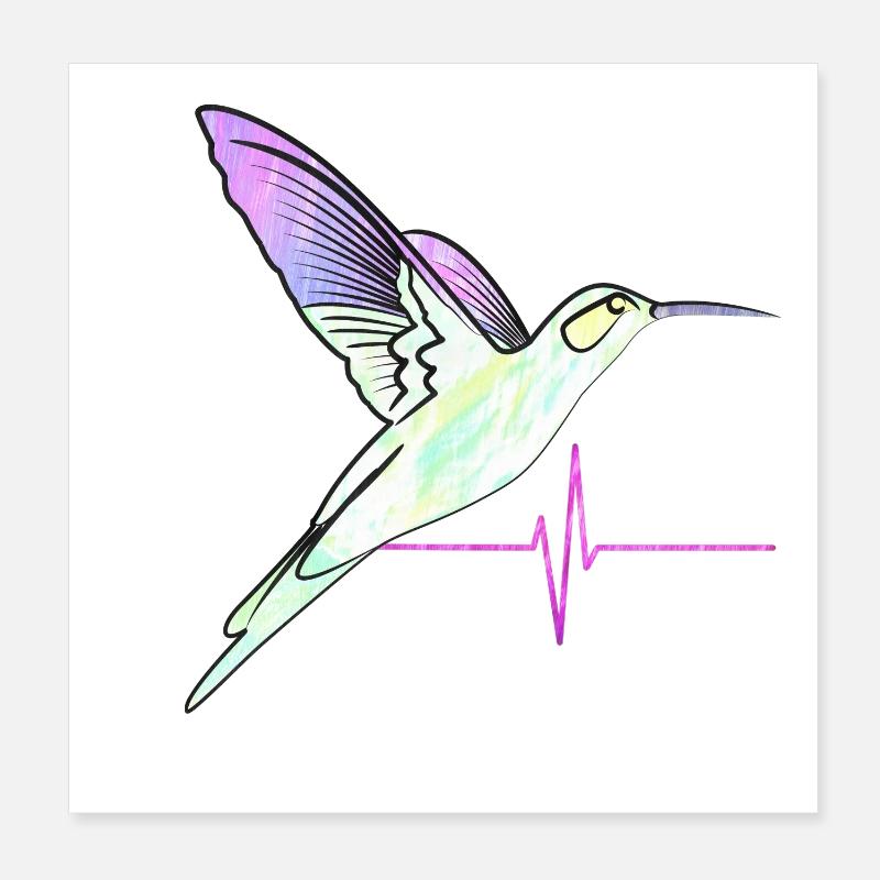 Effet de rythme Kolibri Poster 20 x 20 cm