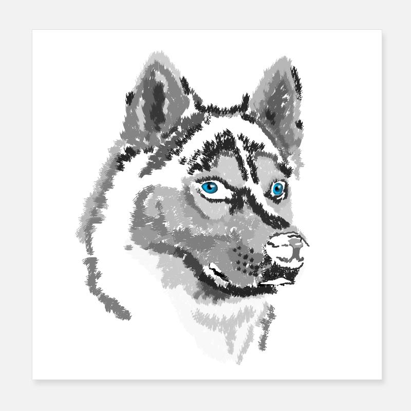 Husky Poster 20 x 20 cm