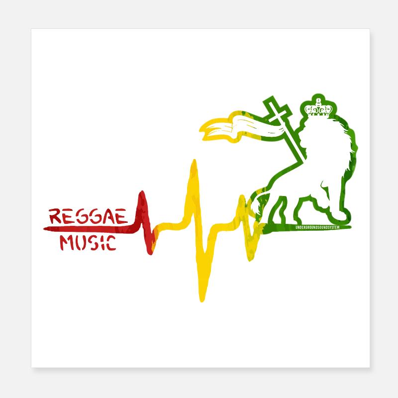 Icône du rythme du reggae Lion Poster 20 x 20 cm