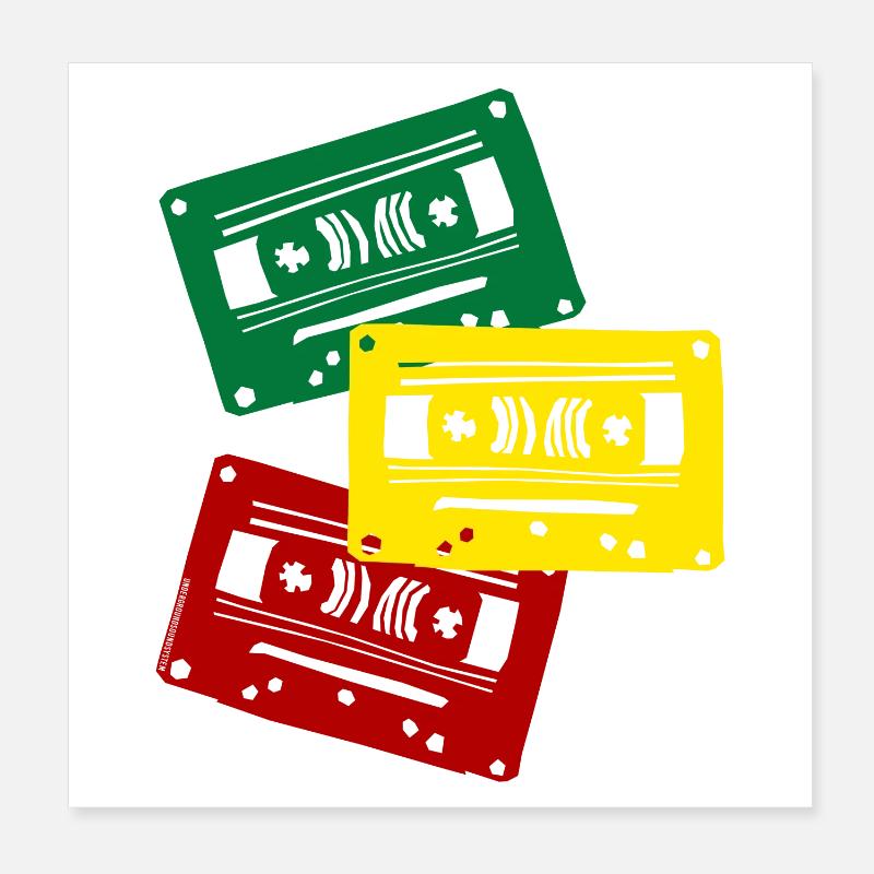 Cassette Colors Trio Poster 20 x 20 cm