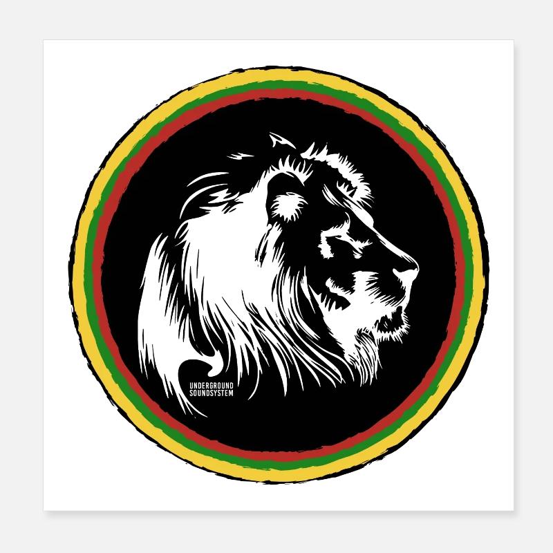 Anneau de roue chromatique Rasta - Poster 20 x 20 cm - blanc