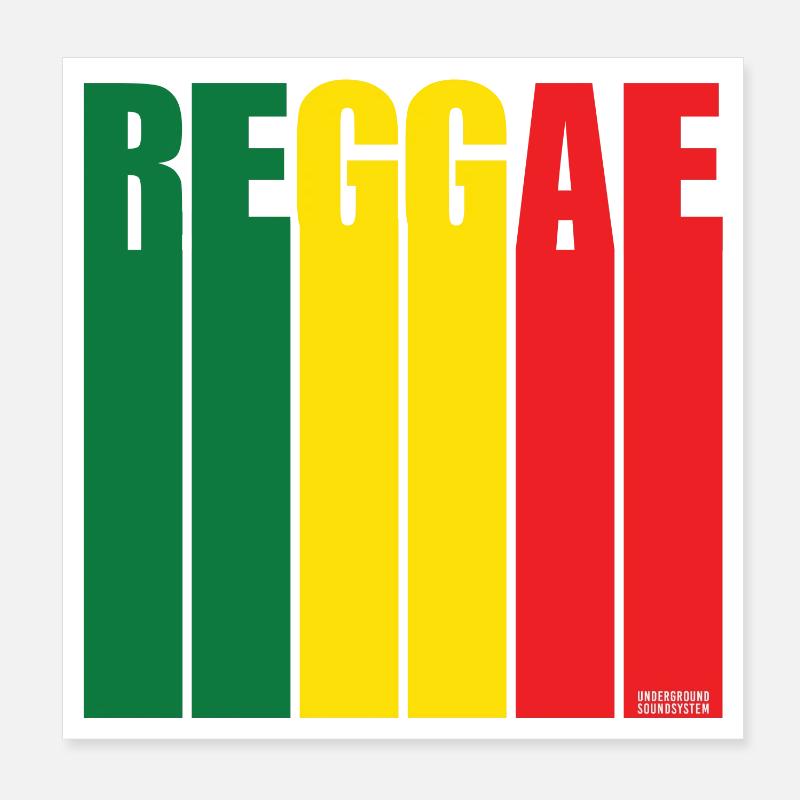 Reggae Farbblock Banner Poster 20x20 cm