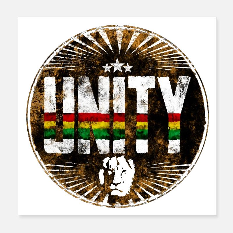 Unity Rastafari Peace Symbol Poster 20x20 cm