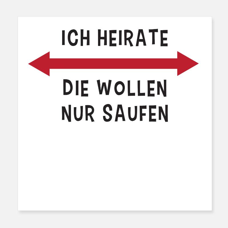 Bachelor Bachelor Party disant polterabend Poster 20 x 20 cm
