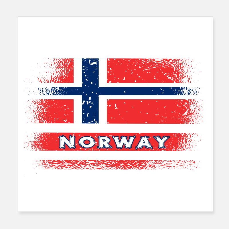 Norway Flags Design / Gift Oslo Poster 8" x 8" (20x20 cm)
