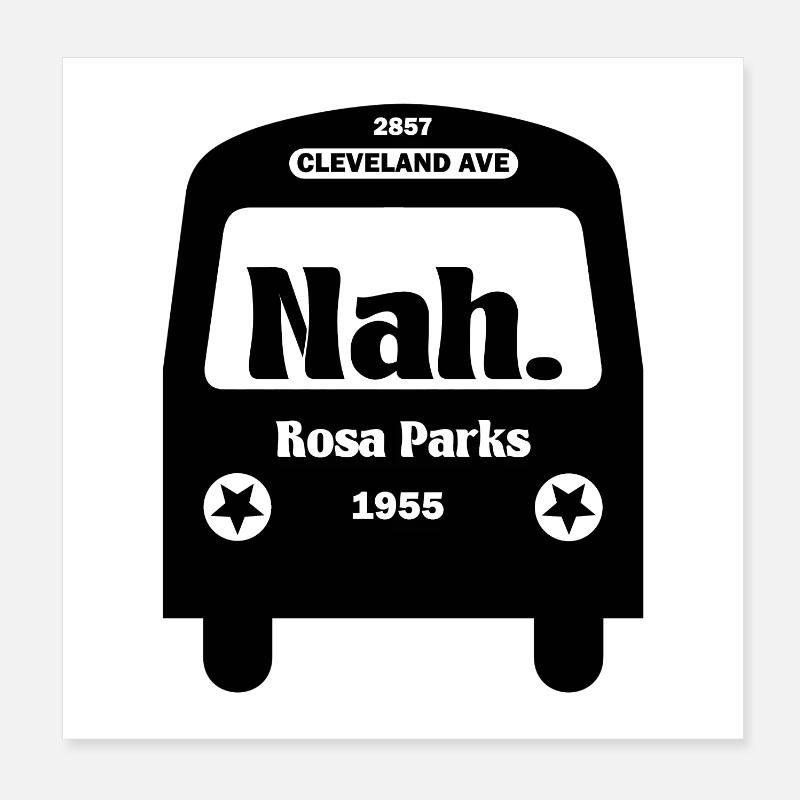 Fermer Rosa Parks Bus Afro Peace Tolerance Gift Poster 20 x 20 cm