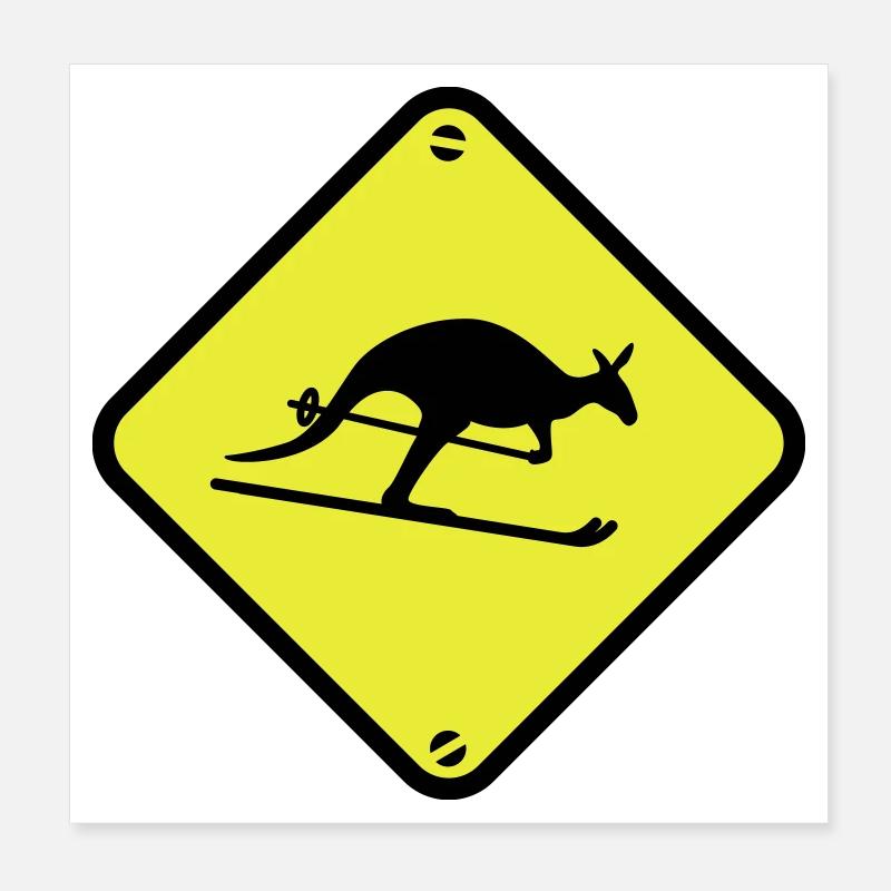 skiing Poster 8" x 8" (20x20 cm)