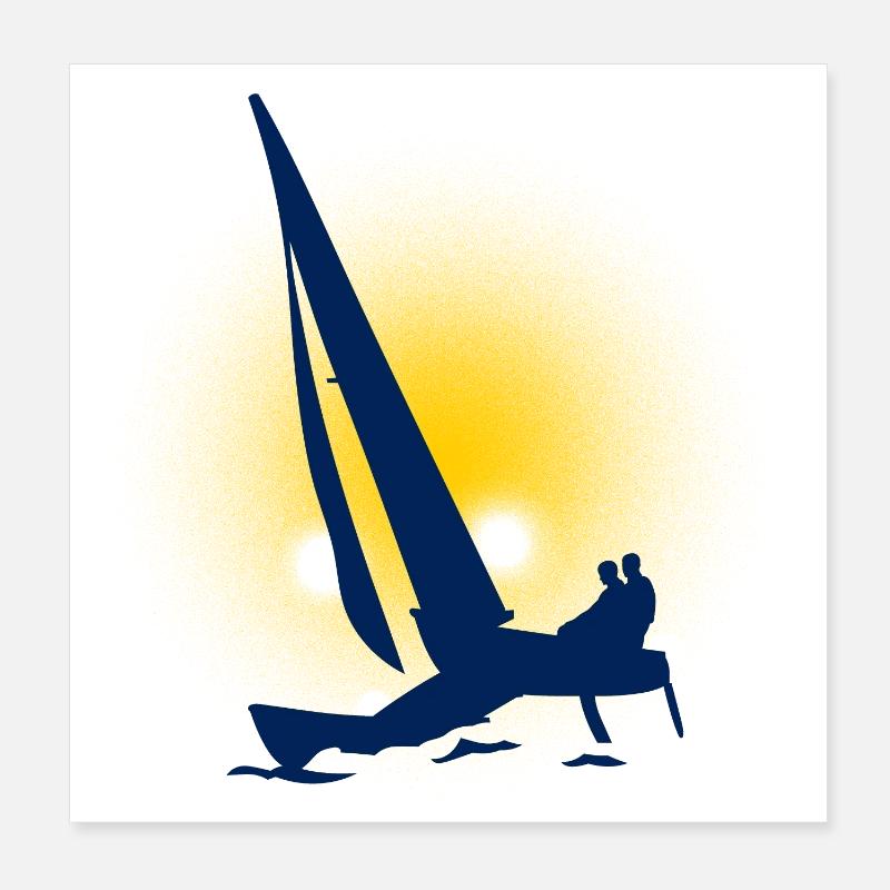 catamaran - Poster 8" x 8" (20x20 cm) - white