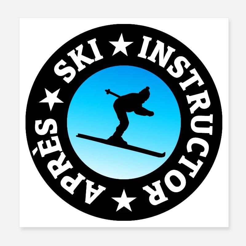 Après-Ski Instructor (Skier) Poster 8" x 8" (20x20 cm)
