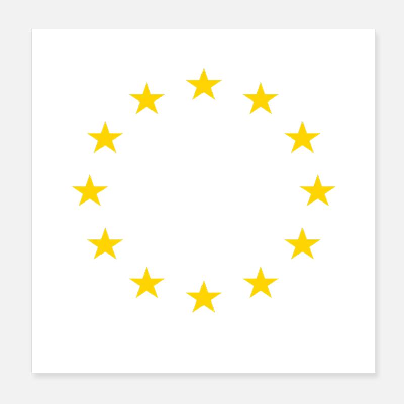 L’Union européenne Étoiles drapeau de l’UE - Poster 20 x 20 cm - blanc