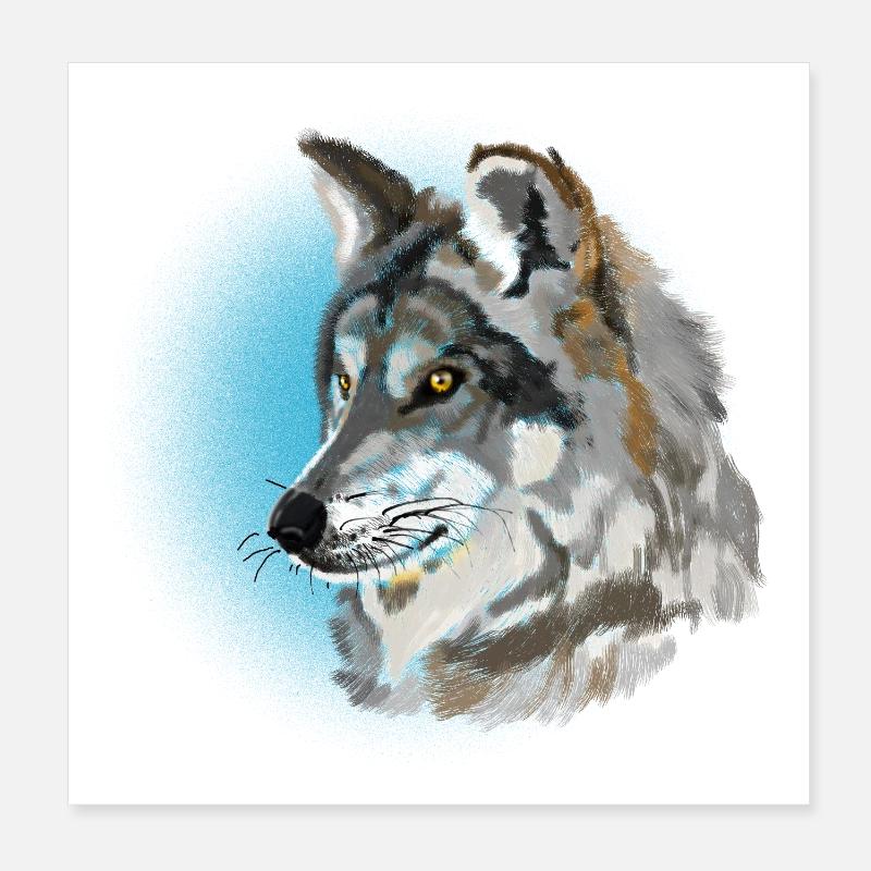 Loup Poster 20 x 20 cm