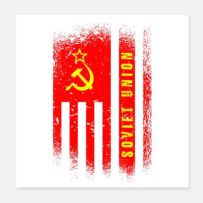 Soviet Union Flag / Gift USSR Poster 8" x 8" (20x20 cm)