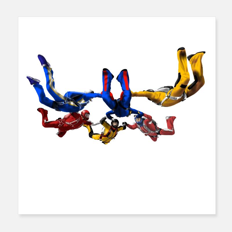 skydivers - Poster 20 x 20 cm - blanc