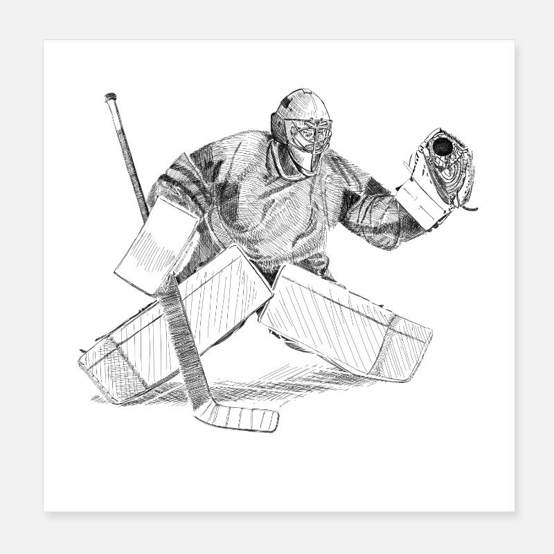 Eishockey torwart - Poster 20x20 cm - Weiß