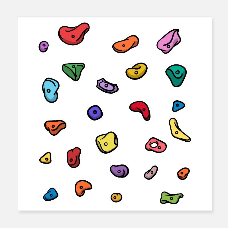 Boulder Bouldern Klettern Bergsteigen Bergsport - Poster 20x20 cm - Weiß