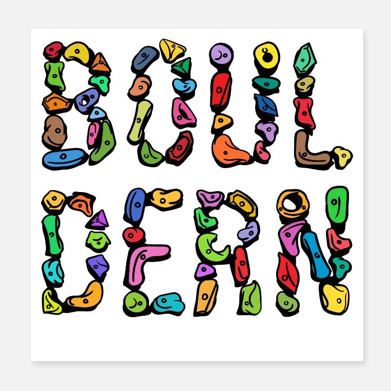 Bouldering boulder climbing scripture mountaineering Poster 8" x 8" (20x20 cm)