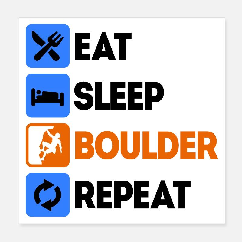 Boulder Bouldering Escalade Sans dire de corde Poster 20 x 20 cm