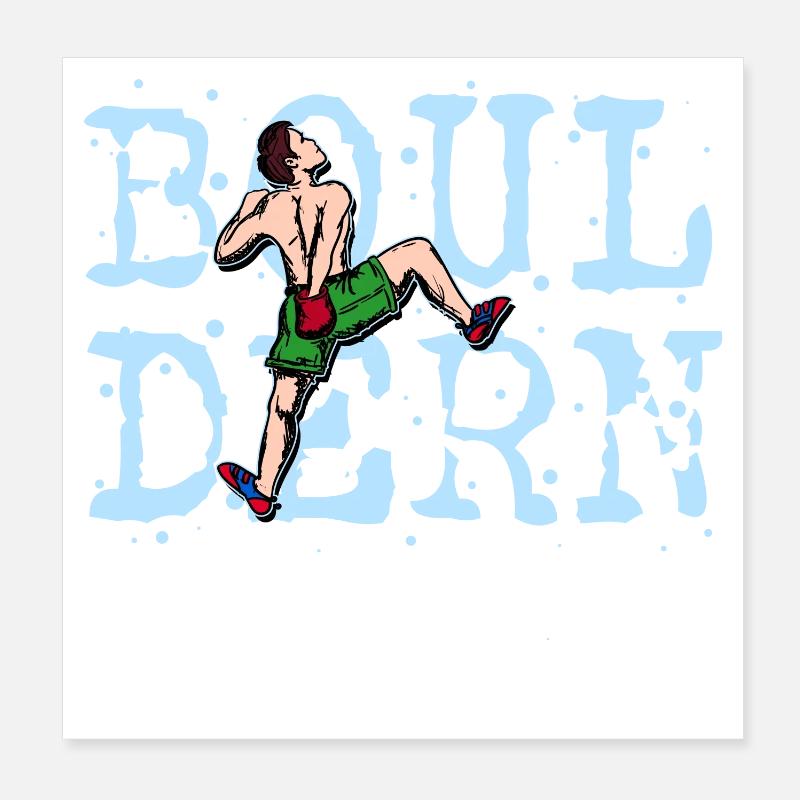Boulder bouldering climbing mountaineering spell Poster 8" x 8" (20x20 cm)