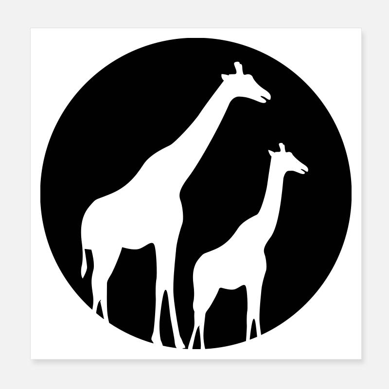 girafe Poster 20 x 20 cm