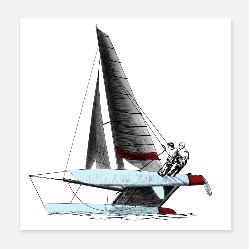 catamaran Poster 20 x 20 cm
