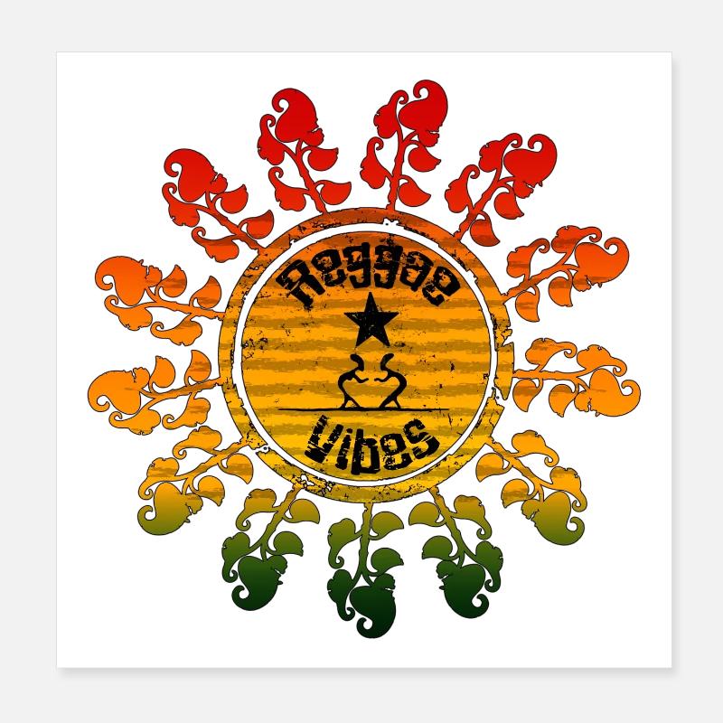 Symbole de paix hippie dans la conception de la roue solaire Poster 20 x 20 cm
