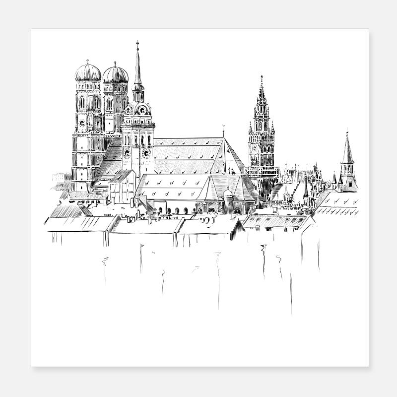 München Poster 20x20 cm
