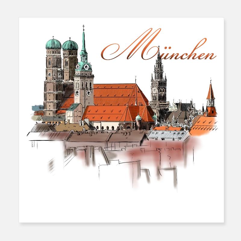 München Poster 20x20 cm