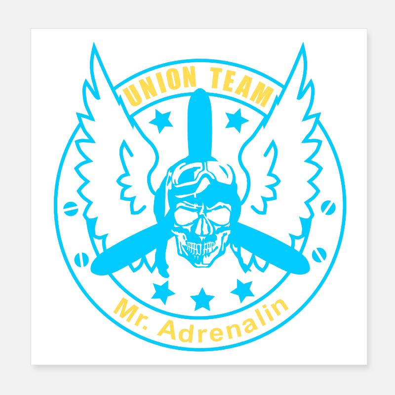 ut mr adrénaline jaune bleu Poster 20 x 20 cm