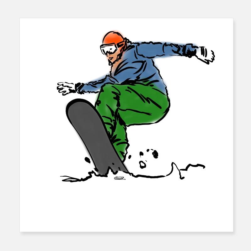 snowboarder Poster 20 x 20 cm