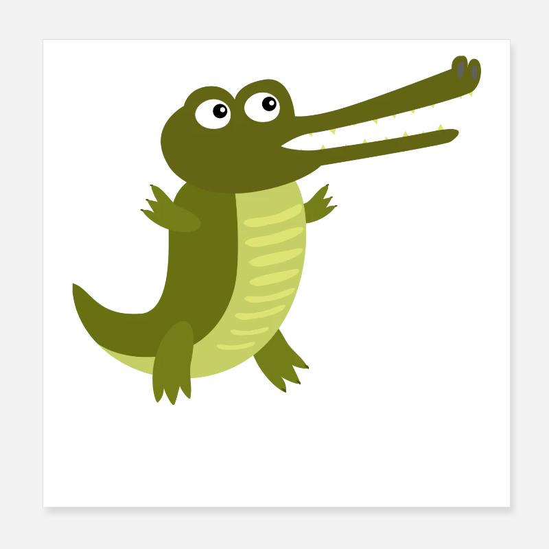 Crocodile Crocodiles Lézard Alligator Animaux De La Jungle Poster 20 x 20 cm