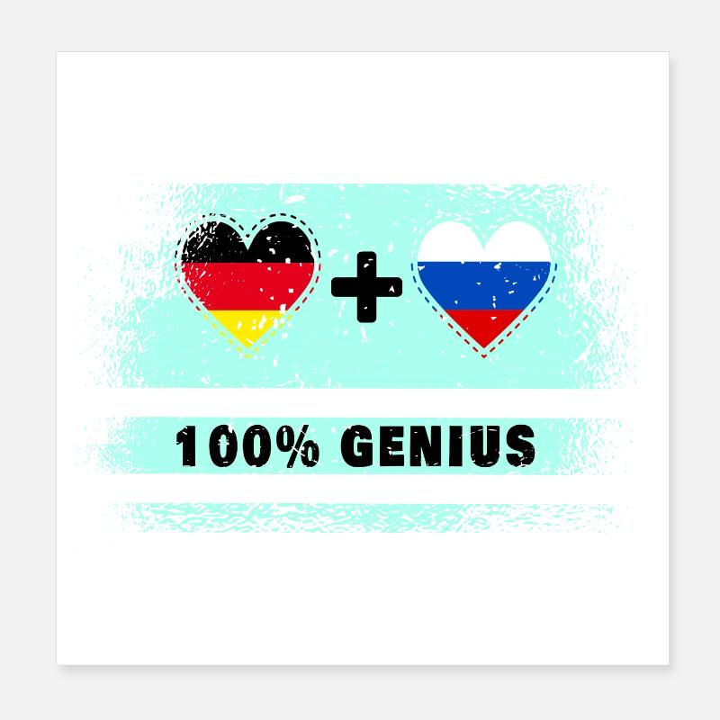 Germany and Russia 100% Ingenious / Gift Poster 8" x 8" (20x20 cm)