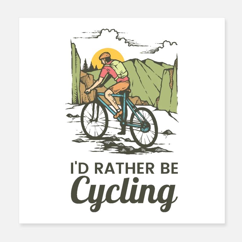 Faire du vélo Poster 20 x 20 cm