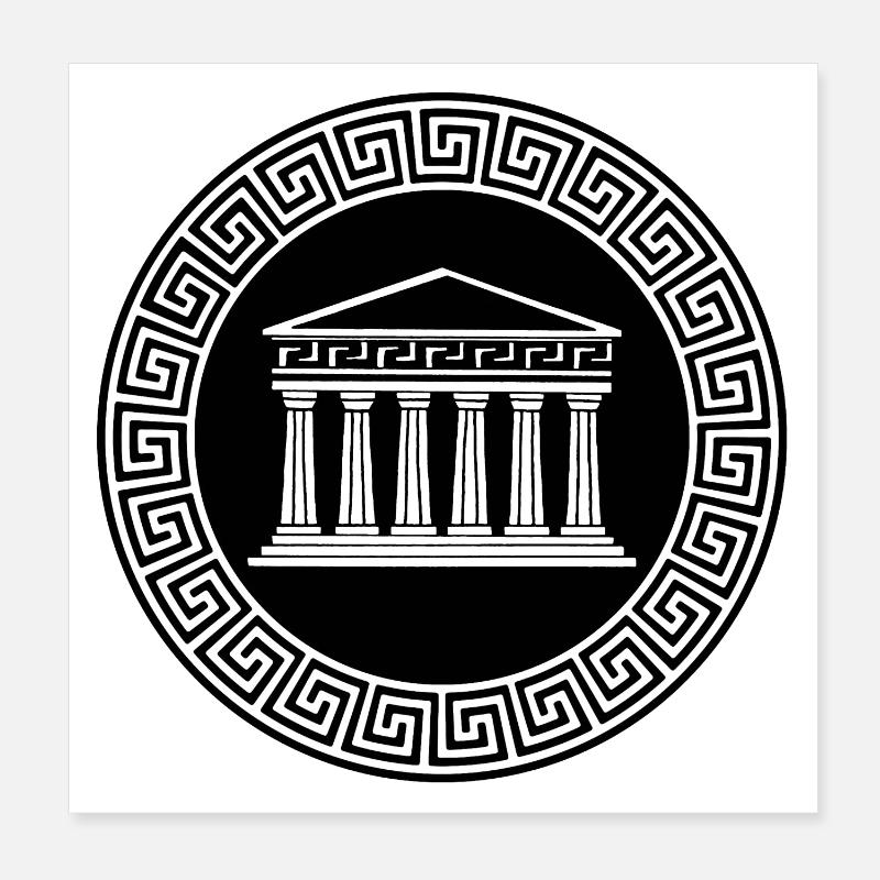 Temple antique Poster 20 x 20 cm