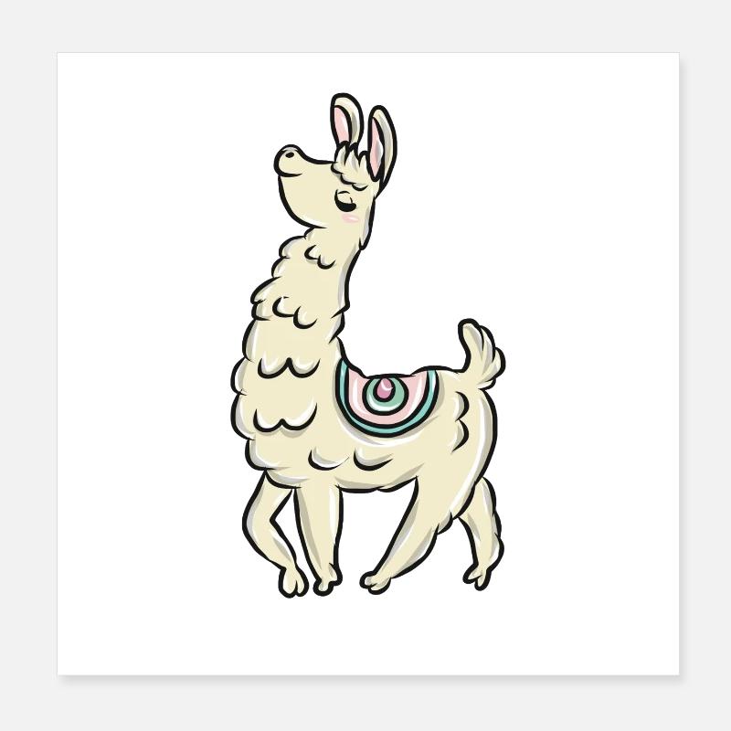 Lama Alpaka Poster 20x20 cm