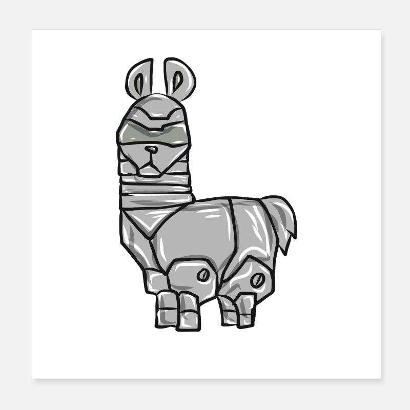 Robo Lama Poster 20 x 20 cm