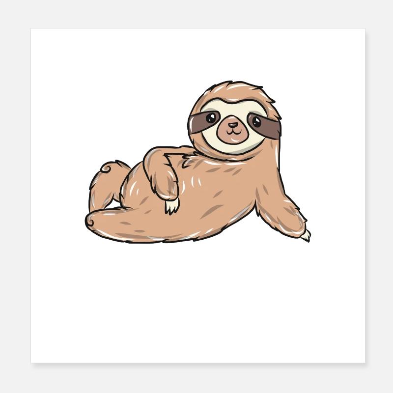 sloth Poster 8" x 8" (20x20 cm)