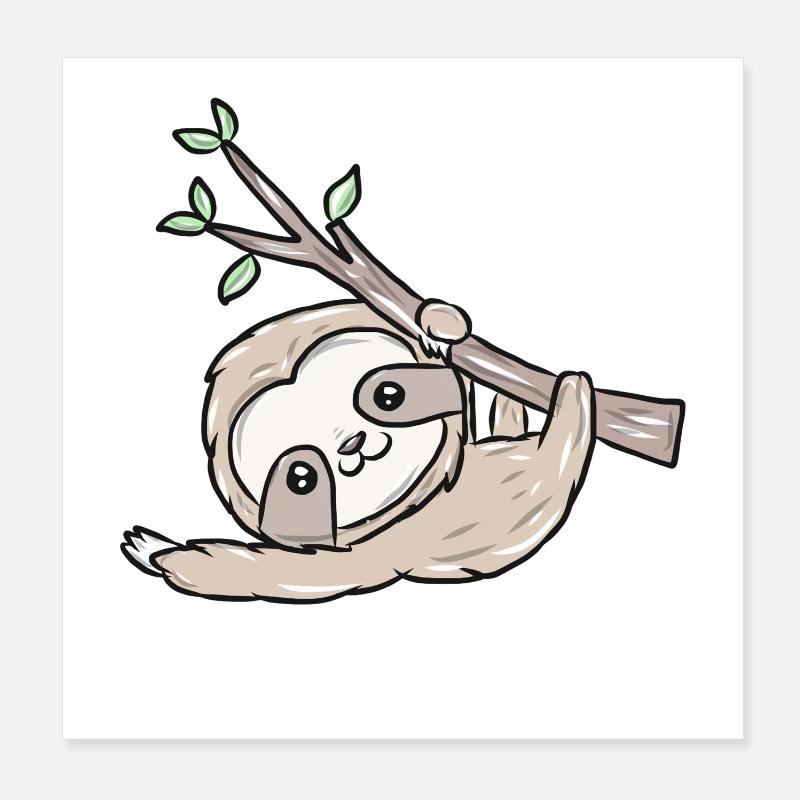Sloth Poster 8" x 8" (20x20 cm)