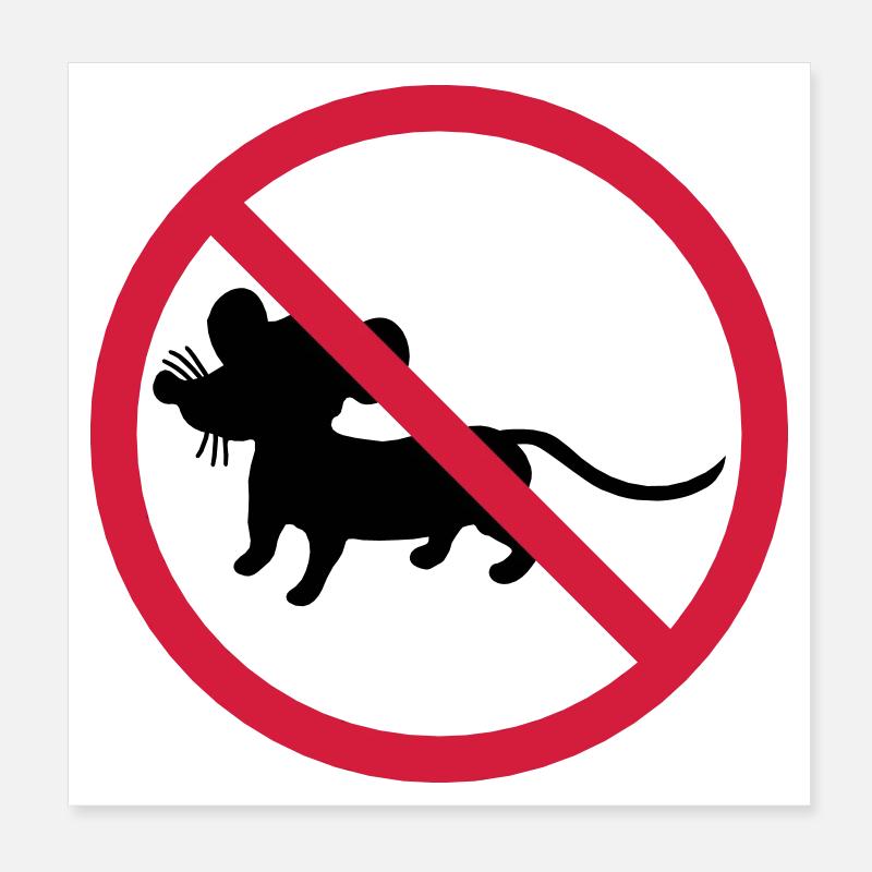 interdit panneau zone pas souris symbole maeuschen s Poster 20 x 20 cm