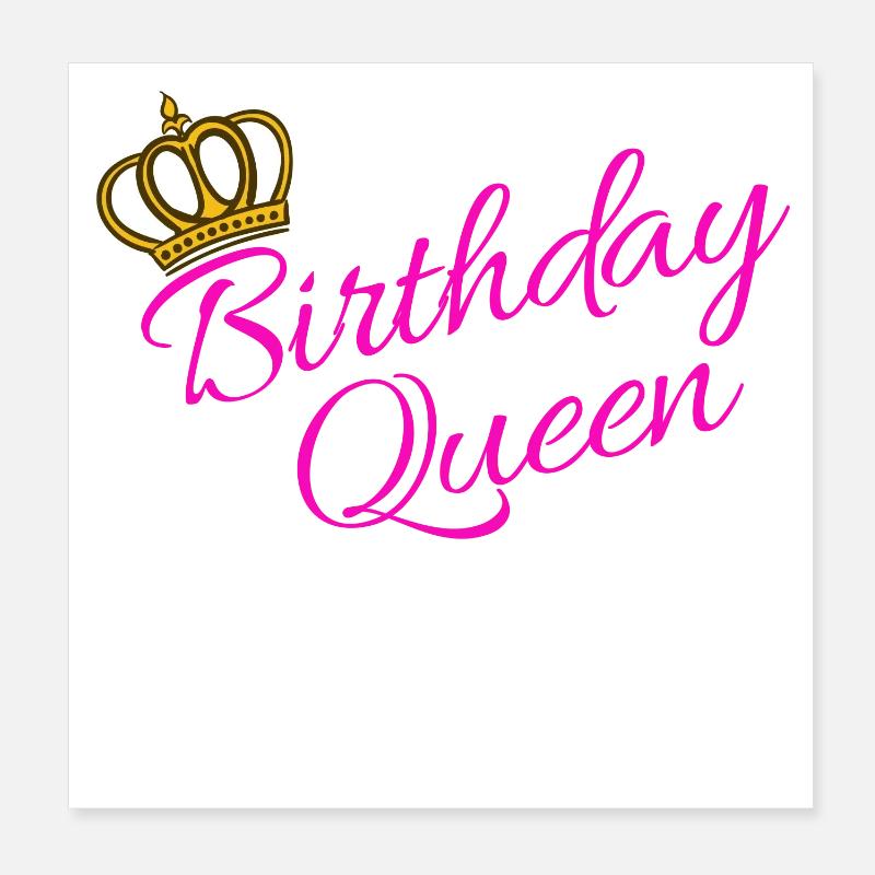 Birthday Queen Partnerlook Statement Cool Poster 20 x 20 cm